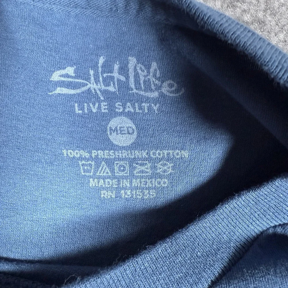 2-Salt Life T-Shirt‎ Men's Medium Shirt Sleeve Crew Neck Shirt Sleeve Fishing - Picture 4 of 10